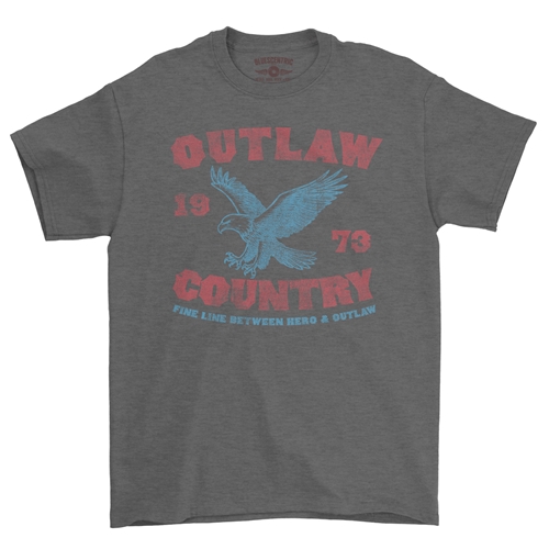 Outlaw Country T-Shirt - Classic Heavy Cotton - classicheathergrey