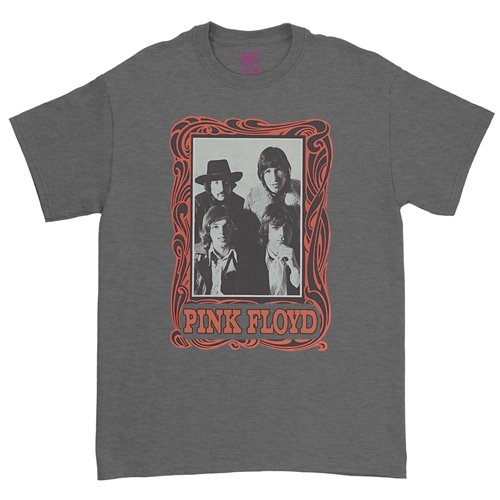 Pink Floyd Psychedelic Frame T-Shirt - Classic Heavy Cotton - classicheathergrey