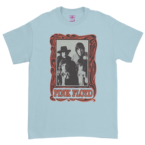 Pink Floyd Psychedelic Frame T-Shirt - Classic Heavy Cotton - classiclightblue
