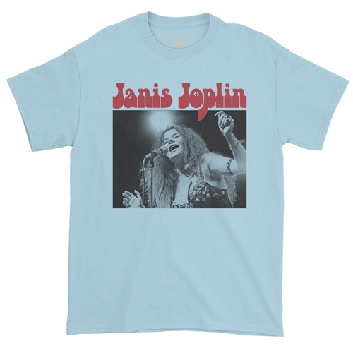 Peace Janis Joplin Vintage Concert T-Shirt - Classic Heavy Cotton - classiclightblue