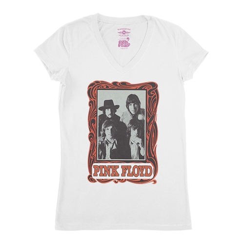 Pink Floyd Psychedelic Frame V-Neck T Shirt - Women