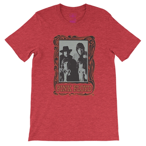 Pink Floyd Psychedelic Frame T-Shirt - Lightweight Vintage Style - vintageheatherred