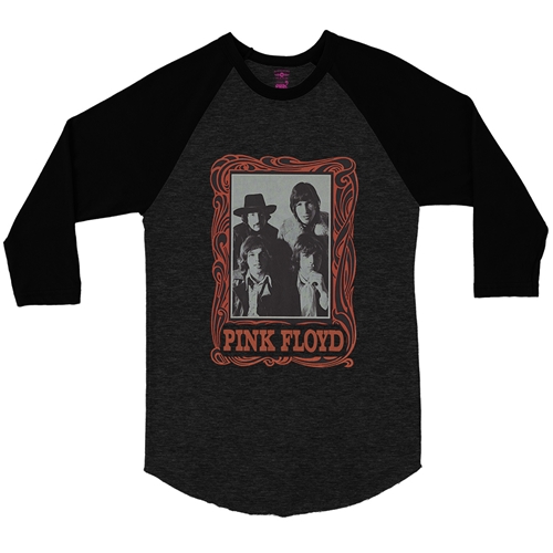 Pink Floyd Psychedelic Frame Baseball T-Shirt - raglanblackblacksleeve