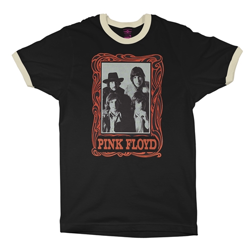 Pink Floyd Psychedelic Frame Ringer T-Shirt - ringerblackcreamtrim