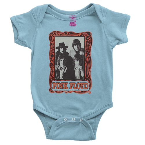 Pink Floyd Psychedelic Frame Baby Onesie - babyblue