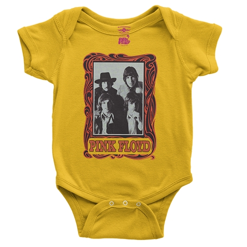 Pink Floyd Psychedelic Frame Baby Onesie - babyyellow