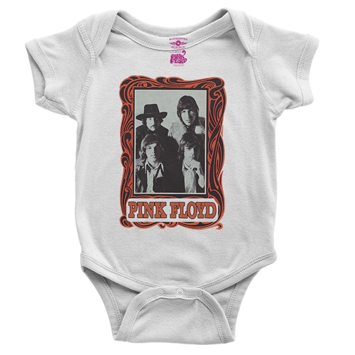 Pink Floyd Psychedelic Frame Baby Onesie - white