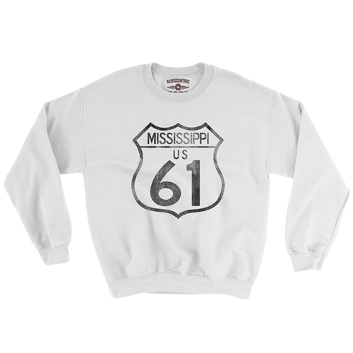 Mississippi Highway 61 Crewneck Sweatshirt - white