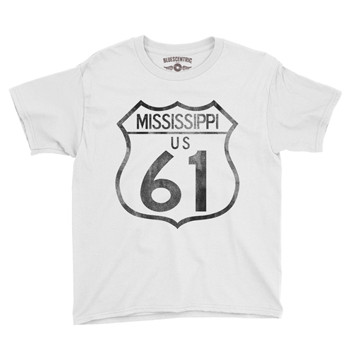Mississippi Highway 61 Youth T-Shirt - Lightweight Vintage Children & Toddlers - youthwhite