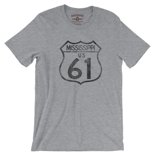 Mississippi Highway 61 T-Shirt - Lightweight Vintage Style - vintageathleticheather
