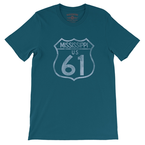 Mississippi Highway 61 T-Shirt - Lightweight Vintage Style - vintagedeepteal