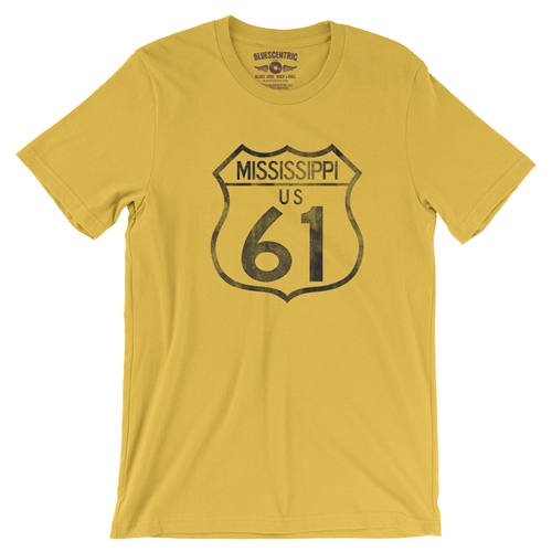 Mississippi Highway 61 T-Shirt - Lightweight Vintage Style - vintagemaizeyellow