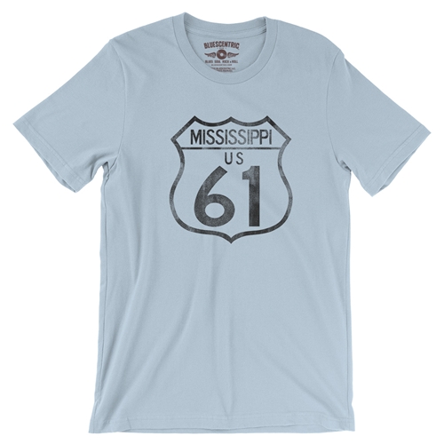 Mississippi Highway 61 T-Shirt - Lightweight Vintage Style - vintagethrowbackblue