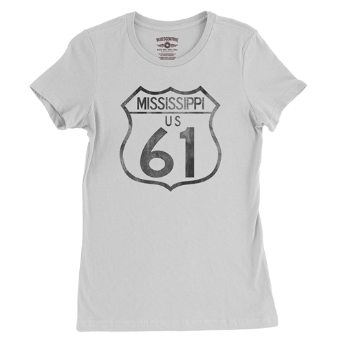 Mississippi Highway 61 Ladies T Shirt - Relaxed Fit - ladiesathleticheather