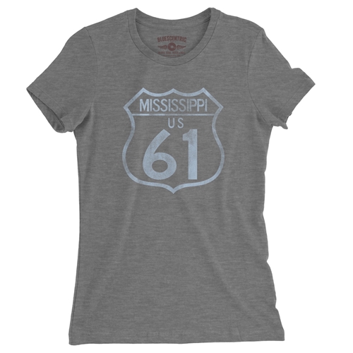 Mississippi Highway 61 Ladies T Shirt - Relaxed Fit - ladiesdeepheather