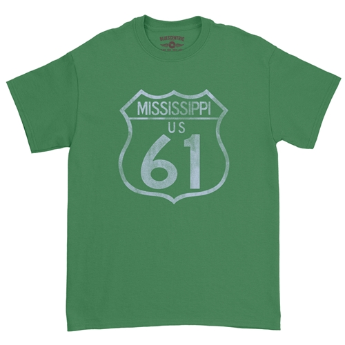 Mississippi Highway 61 T-Shirt - Classic Heavy Cotton - classickellygreen