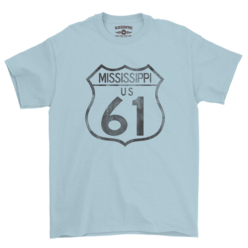 Mississippi Highway 61 T-Shirt - Classic Heavy Cotton - classiclightblue