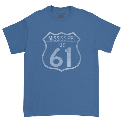 Mississippi Highway 61 T-Shirt - Classic Heavy Cotton - classicroyalblue