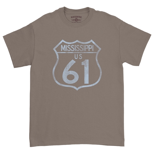 Mississippi Highway 61 T-Shirt - Classic Heavy Cotton - classictaupe