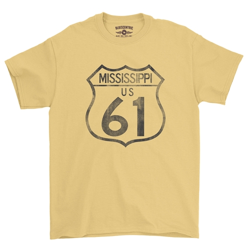 Mississippi Highway 61 T-Shirt - Classic Heavy Cotton - classicyellow
