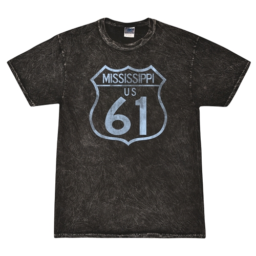 Mississippi Highway 61 T-Shirt - Black Mineral Wash