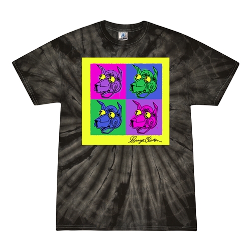 George Clinton Pop Culture Tie-Dye T-Shirt - Black