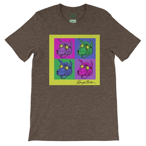 George Clinton Pop Culture T-Shirt - Lightweight Vintage Style - vintageheatherbrown