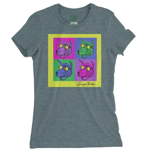 George Clinton Pop Culture Ladies T Shirt - Relaxed Fit - ladiesheatherdeepteal