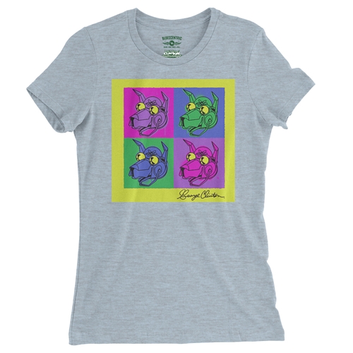 George Clinton Pop Culture Ladies T Shirt - Relaxed Fit - ladiesheatherprismblue