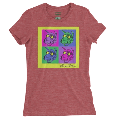George Clinton Pop Culture Ladies T Shirt - Relaxed Fit - ladiesheatherred