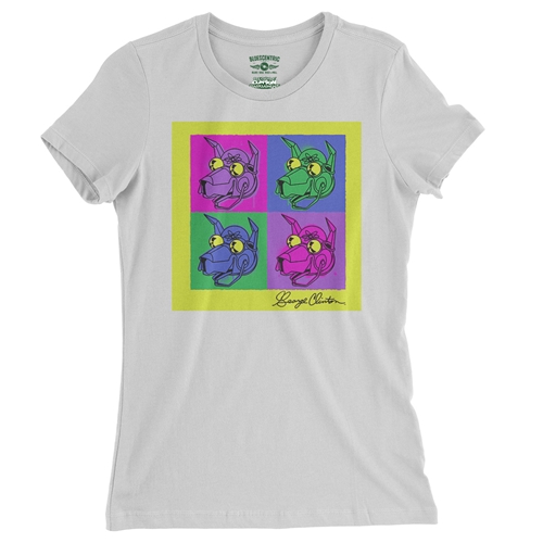 George Clinton Pop Culture Ladies T Shirt - Relaxed Fit - ladieswhite