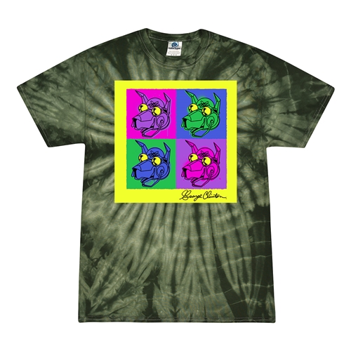 George Clinton Pop Culture Tie-Dye T-Shirt - Green