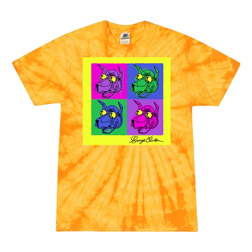 George Clinton Pop Culture Tie-Dye T-Shirt - Yellow