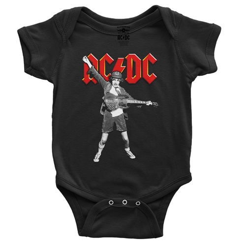 Graphic AC/DC Baby Onesie - babyblack