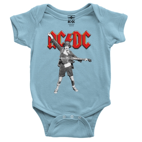 Graphic AC/DC Baby Onesie - babyblue