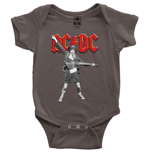 Graphic AC/DC Baby Onesie - babybrown