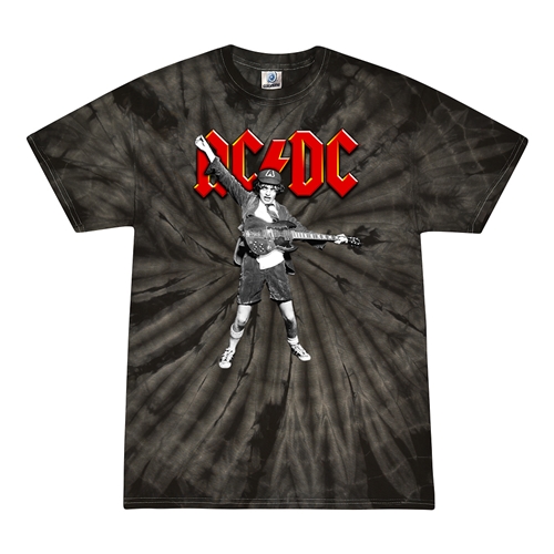 Graphic AC/DC Tie-Dye T-Shirt - Black
