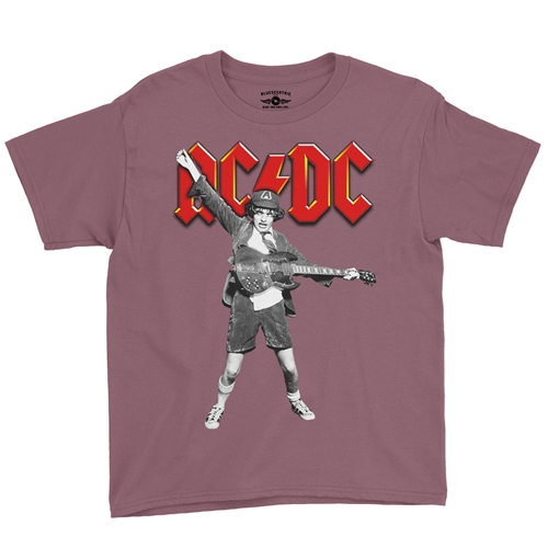 Graphic AC/DC Youth T-Shirt - Lightweight Vintage Children - youthheathermaroon