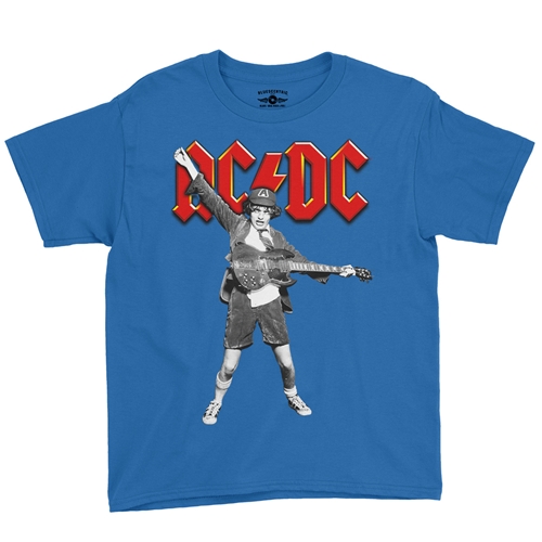 Graphic AC/DC Youth T-Shirt - Lightweight Vintage Children - youthroyalblue