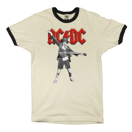 Graphic AC/DC Ringer T-Shirt - ringernaturalblacktrim
