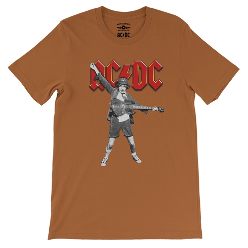 Graphic AC/DC T-Shirt - Lightweight Vintage Style - vintageburntorange
