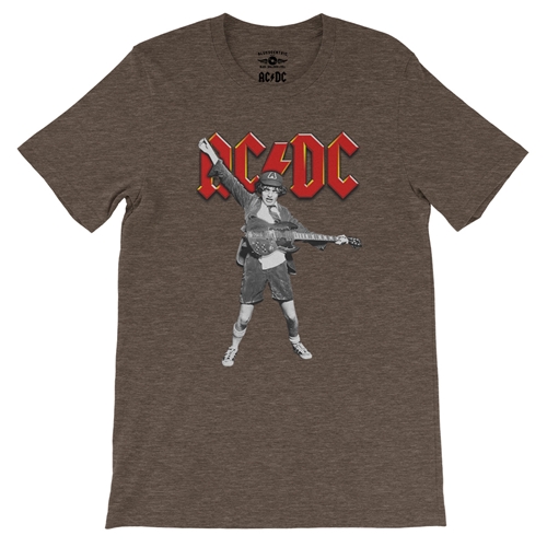 Graphic AC/DC T-Shirt - Lightweight Vintage Style - vintageheatherbrown