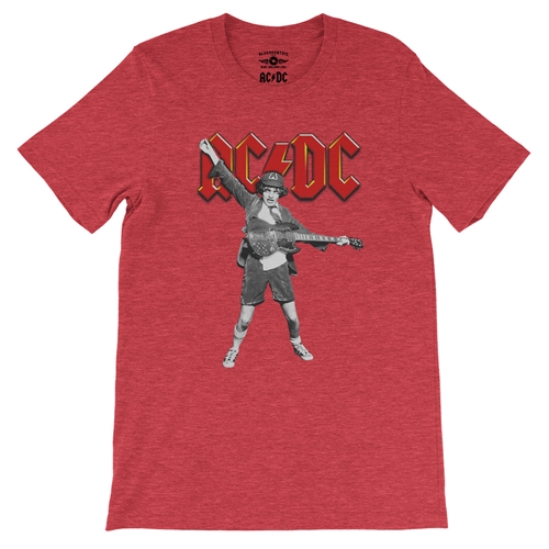 Graphic AC/DC T-Shirt - Lightweight Vintage Style - vintageheatherred