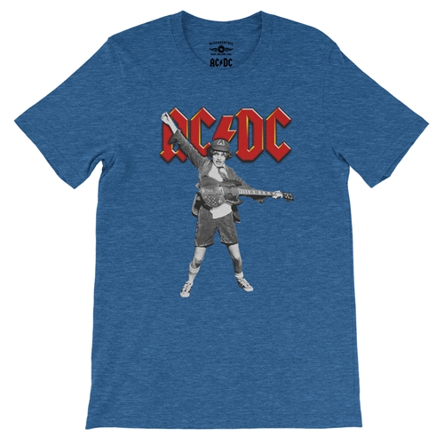 Graphic AC/DC T-Shirt - Lightweight Vintage Style - vintageheatherroyalblue