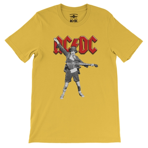 Graphic AC/DC T-Shirt - Lightweight Vintage Style - vintagemaizeyellow