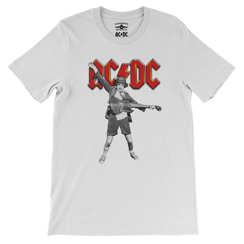 Graphic AC/DC T-Shirt - Lightweight Vintage Style - vintagewhite