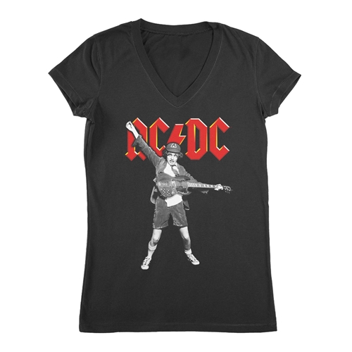 Graphic AC/DC V-Neck T Shirt - Women