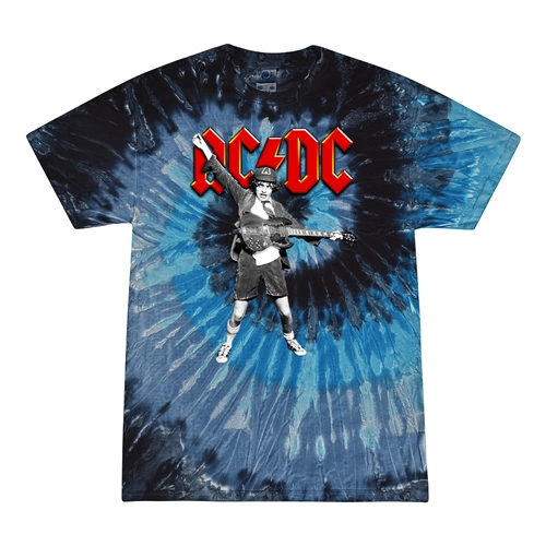 Graphic AC/DC Tie-Dye T-Shirt - Blue