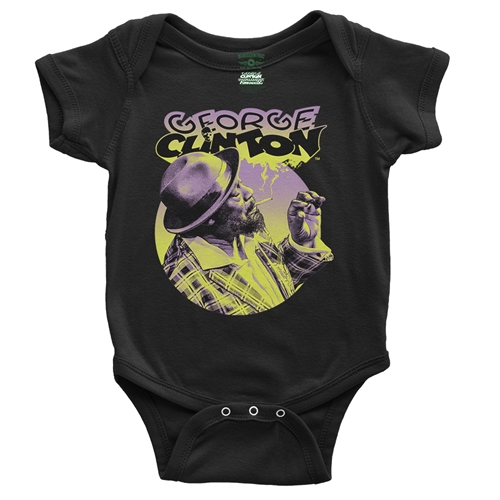 George Clinton Smoke Baby Onesie - babyblack