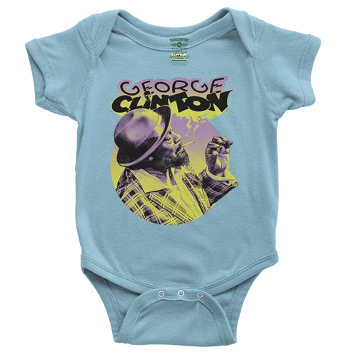 George Clinton Smoke Baby Onesie - babyblue